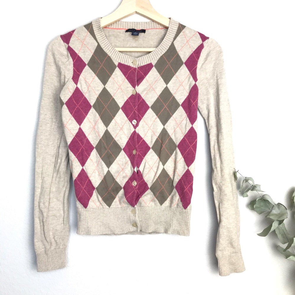 Tommy Hilfiger Diamond Pattern Cardigan, SZ XS